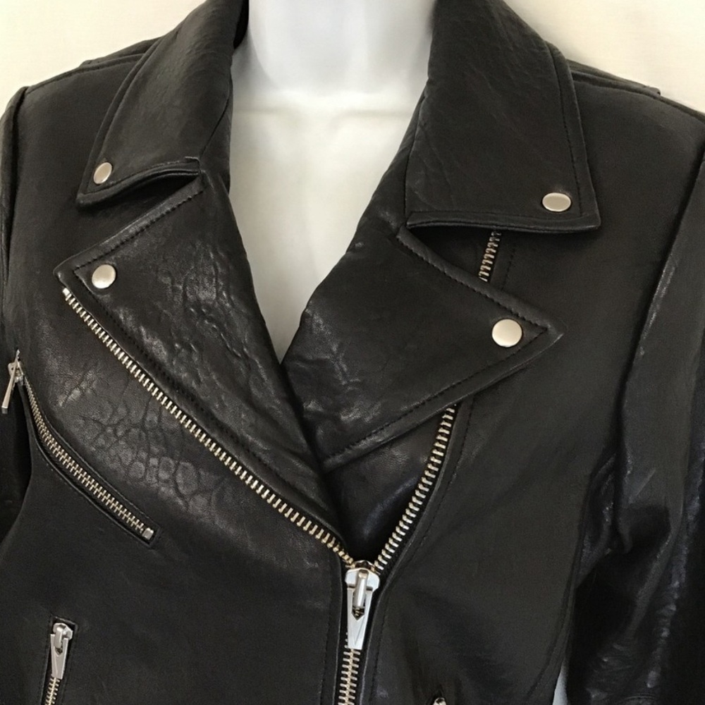 VEDA ‘Jayne’ MSRP $1,200 Luxury 💯 Lamb Leather Biker Jacket. Size 4 - Medium 🔥 - Picture 6 of 8